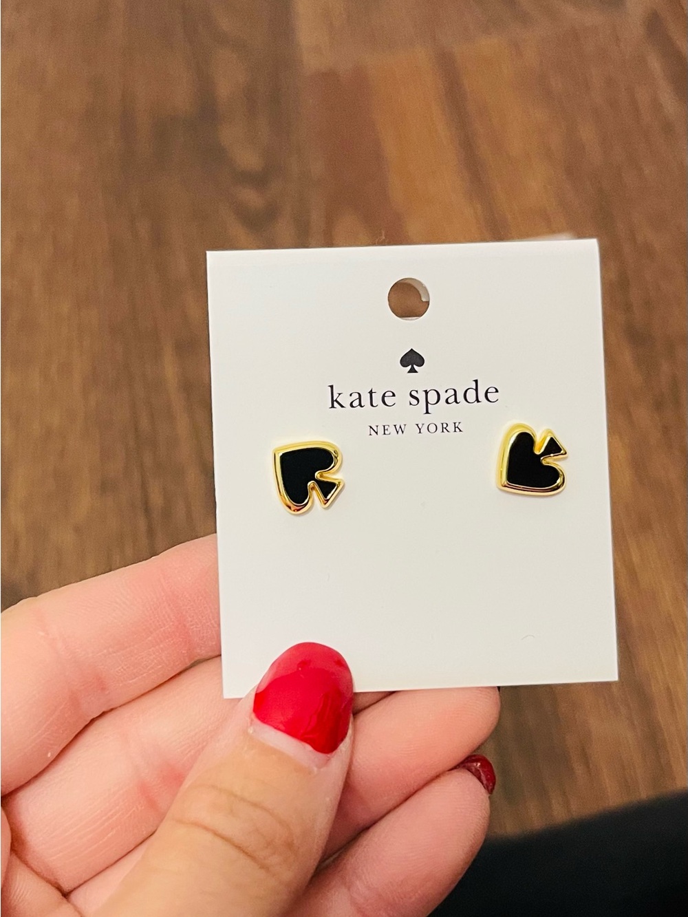 kate spade Black and Gold Spade Stud Earrings